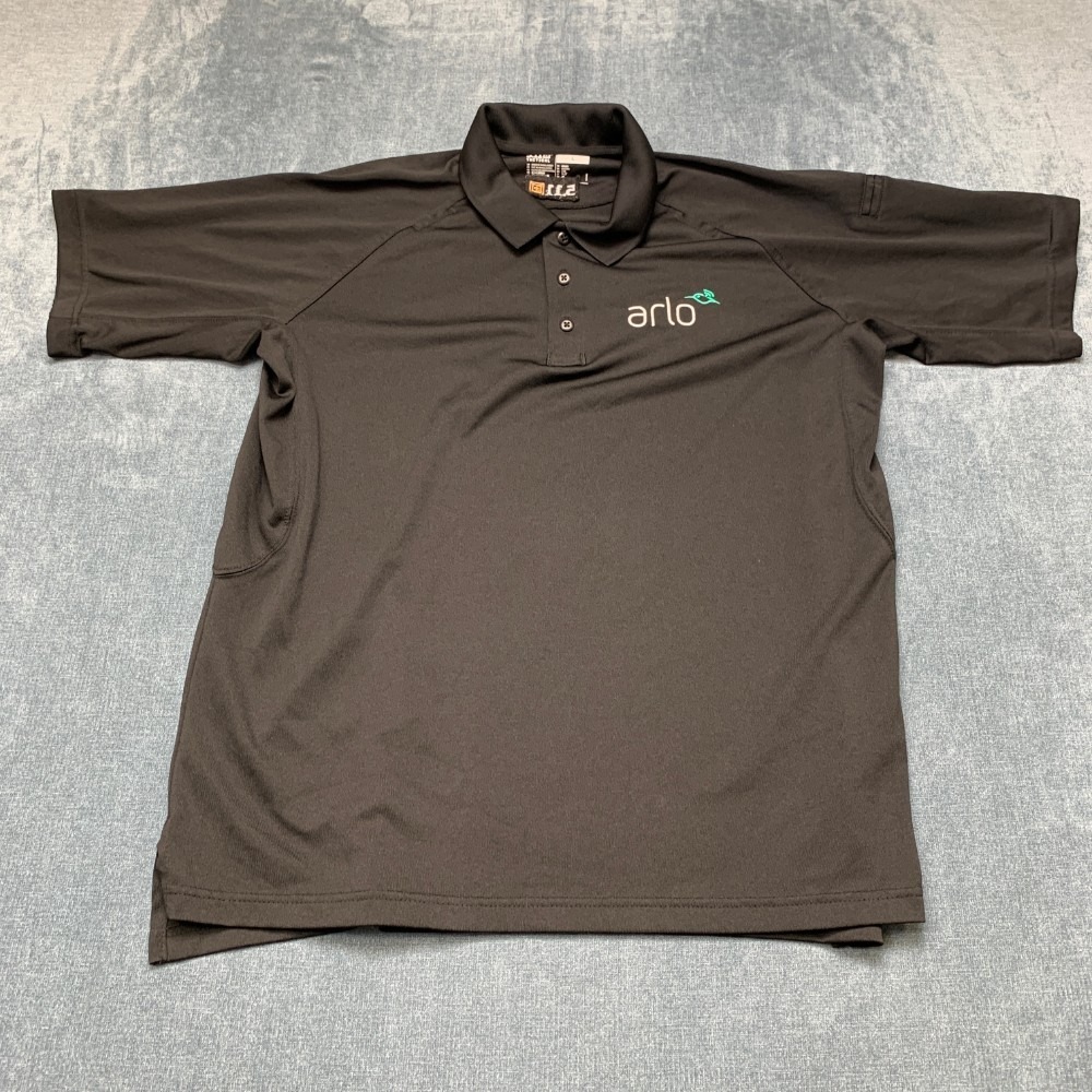 5.11 Tactical Arlo Polo Shirt Mens L Black Dark Wash Raglan Sleeve Tennis Golf